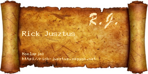 Rick Jusztus névjegykártya